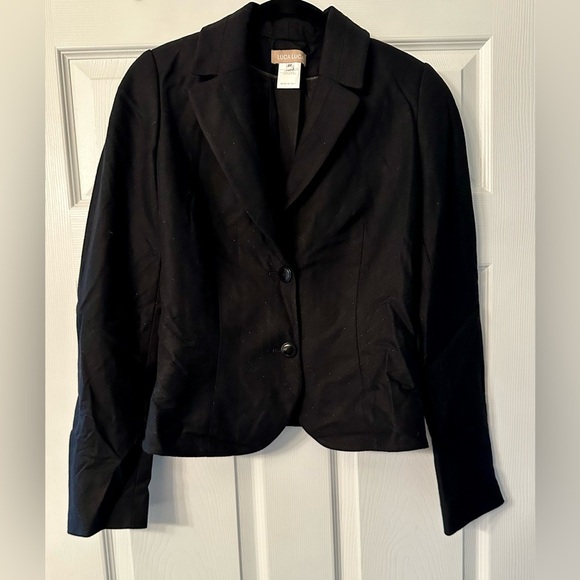 LUCA LUCA Size 44 M L Black Short Blazer Sparkle Pinstripe Vintage - Picture 1 of 10